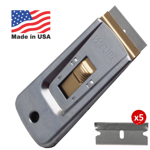 Single Edge Razor Blade Scraper Holder, Glass, Cooktop Blade, Scraping Knife, Made in USA
